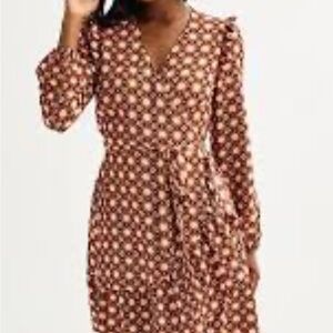 Draper James Gold and Plum Wrap Dress